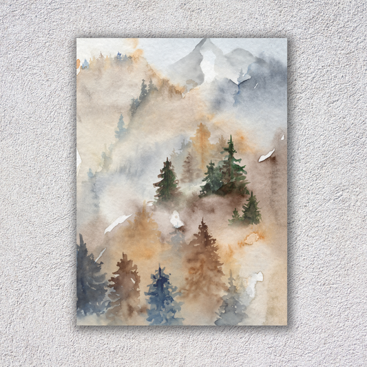 Abstract Mountain Bed Wall Art
