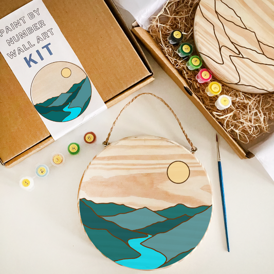 Paint by Numbers DIY Kit - River Mountain