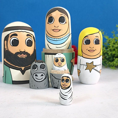 Nativity Crib Nesting Dolls - Set of 6