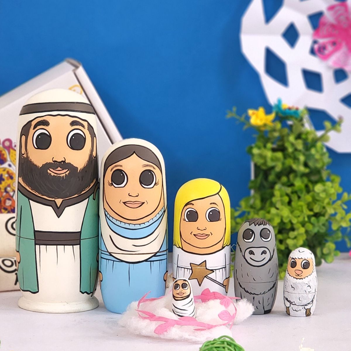 Nativity Crib Nesting Dolls - Set of 6