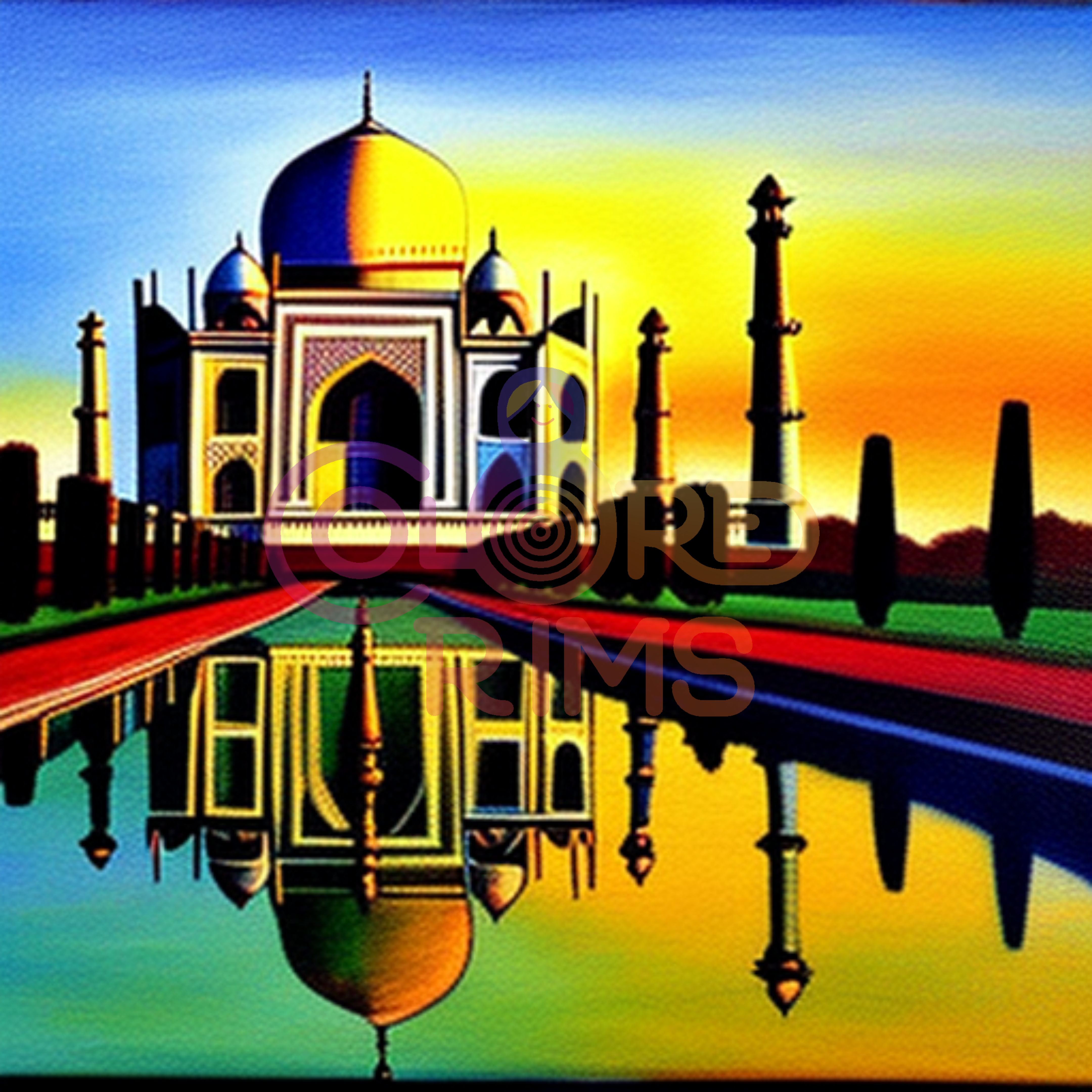 How to draw Taj Mahal |Taj Mahal Drawing for beginners |Kids Painting Sk...